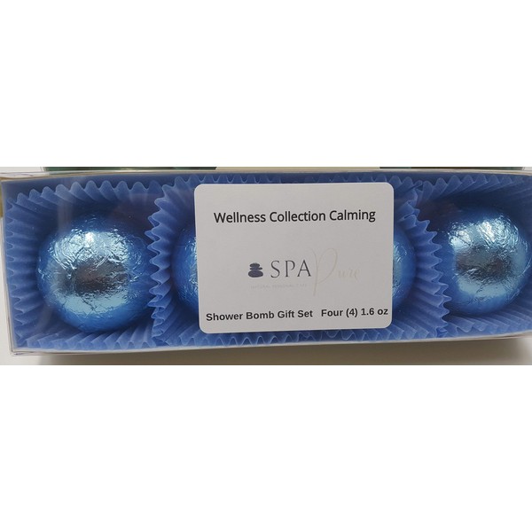Spa Pure Calming Shower Bombs - (4-Pack) Aromatherapy Fizzing Shower