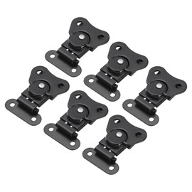 sourcing map 6Pcs Butterfly Twist Latch, 1.97 Inch Alloy Spring Loaded Twist Latch Keeper Toggle Clamp Butterfly Draw Latch for Case Box Suitcases Wooden Box, Black