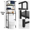 4-Tier Over Toilet Storage Rack with Basket – Freestanding Black