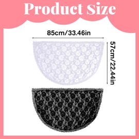 Lnngub 2 Pcs Mantilla Veil Lace Head Scarf Catholic Veils for Women Mass Veils for Church Catholic The First Communion Floral Lace Veil for Women Bridal(Black,White)