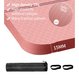 nuveti Large Exercise Mat - 15mm/20mm/30mm Thick Yoga Mat | Workout Mat for Fitness, Yoga, Pilates, Stretching & Floor Exercises for Women & Men with Free Carrying Bag