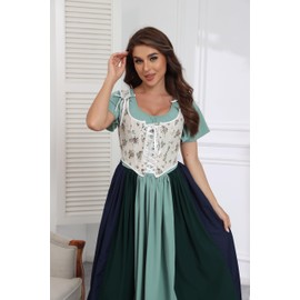 KissKoo Corset Tops for Women Renaissance Vintage Lace Up Floral Overbust Boned Bustier Bodice Vest (White, S)