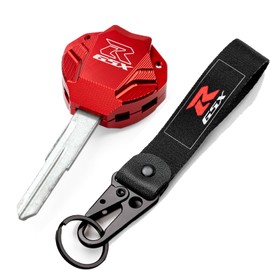 MOWOK Fit for Suzuki GSX-R GSXR 600 750 1000 GSX-8R GSX8R GSXR600 GSXR750 GSXR1000 GSX-R600 GSX-R1000 Motorcycle Accessories Key Case Cover Key Shell Keychain Keyring (Red)