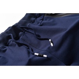 MO GOOD - Pantalones cortos casuales para hombre, para entrenamiento, cómodos, transpirables, grandes y altos, Azul marino2, 28-29