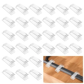 Kabelhalter selbstklebend, 30er Set Kabelmanagement mit Kabelclips für schnelle Kabelführung Kabelorganizer für Büro Haushalt Werkstatt Wiederverwendbare Kabelklemmen für Computer TV Elektrokabel