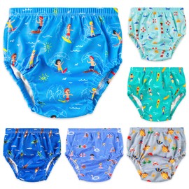 Waterproof Rubber Training Underwear for Toddlers,Toddler Plastic Potty Training Underwear Toddler Rubber Swim Diaper Cover Blue 5T