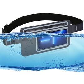 MOVOYEE Dry Bags Waterproof Fanny Pack Women for Swimming Kayaking Men Running Belt Bag Beach Boating Rafting Water Sports Travel Kids Cell Phone Pouch, Small Waist Bag, Slim Hiking Waist Pack Black