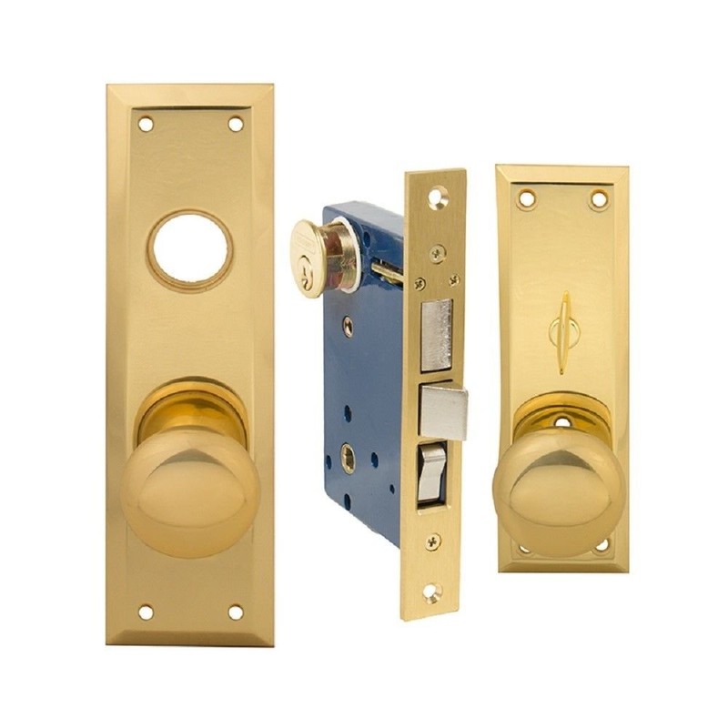 Metro Mortise Entry Lock Right Hand Brass
