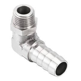 M METERXITY Hose Barb Fittings - 90 Degree Elbow Nickel-Plated 10mm Barbed Pipe Connector with Hose Apply to Gas(M12x1.25 Male Thread)