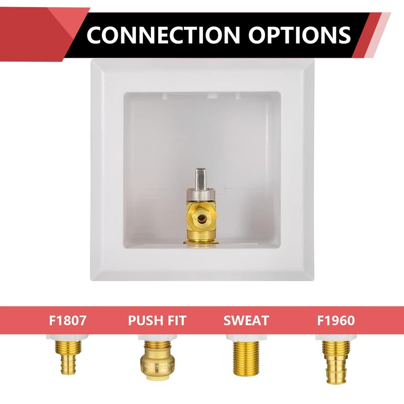 EFIELD Universal Ice Maker Box,1/2-Inch Pex-A Expansion Inlet Connection with