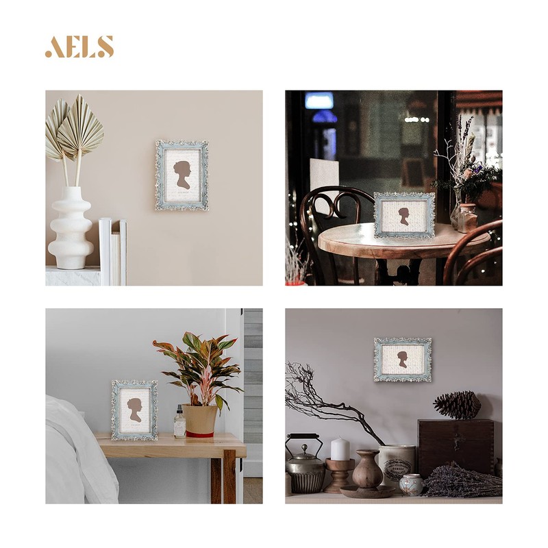 AELS 5x7 Inch Vintage Picture Frame, Elegant Antique Photo Frames