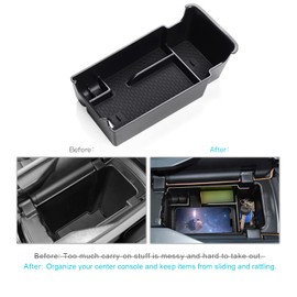 CDEFG Center Console Organizer Tray for 2021 2022 2023 2024 Buick Envision Interior Accessories ABS Black Material Armrest Insert Secondary Storage Box Envision Accessories