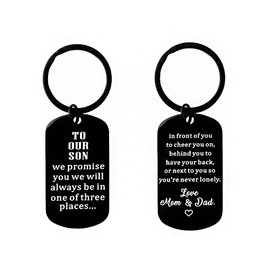 Son Keychain Gifts from Dad Mom, Son Birthday Gift Holiday Presents for Sons Motivational Inspirational Encouragement Gift Keychain for Men Boys I Love You Gifts