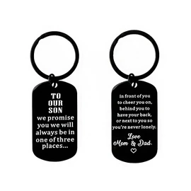 Son Keychain Gifts from Dad Mom, Son Birthday Gift Holiday Presents for Sons Motivational Inspirational Encouragement Gift Keychain for Men Boys I Love You Gifts