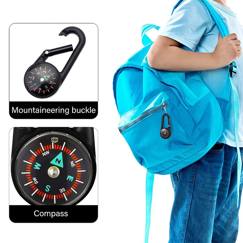 Compass with Carabiner Hook Compass Keyring Mini Compass Compass Outdoor