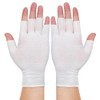 4 pares de guantes blancos sin dedos, guantes hidratantes de