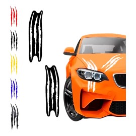 Calcomania 2pzs Arañazo Garra Animal Agresivo Universal Auto Carro Moto Casco Decorativa Plata