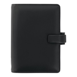 Filofax Metropol Organizer, Personal Size, Black - Leather-Look, Six Rings, Week-to-View Calendar Diary, Multilingual, 2025 (C026902-25)