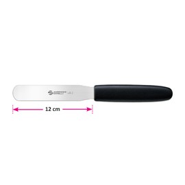 Ambrogio Sanelli - Linea Supra - Spatola di precisione retta cm 12 in Acciaio Inox di alta qualità e Manico Ergonomico in SEBS, Attrezzatura Professionale per Chef, Pasticcieri e Panificatori.