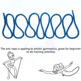 Gymnastics Rope, Rhythmic Gymnastics Rope, Three Metres Nylon, Unisex Competition Training, Gymnastics Rope, Plain Art Training Rope for Adults or Children (Blue)