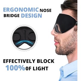 100% Blackout Sleep Mask for Men & Women, Ultra Soft & Comfortable Eye Mask for Sleeping, Sleep Eye Mask with Zero Eye Pressure, Sleeping Mask includes a Storage Pouch & EarPlugs
