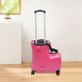 DNYSYSJ Kids Ride-on Suitcase, 20" Travel Trolley Luggage with Wheels Carry On Luggage with Password Lock, Unisex Children's Ride on Luggage, Waterproof Unisex Boys Girls