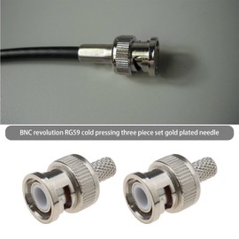 YINETTECH 10 Sets BNC Crimp Connectors with Brass Center Pin for RG59 RG62 Coaxial Cable Adapter Coaxial Coax Cable Plug Camera Coax Male Jack 50 Ohm