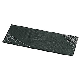 [TA] Long Square Ripple Plate Black Clear Taki White Rung, 11.8 inches (30 cm) x 4.1 x 0.6 inches (30 x 10.5 x 1.4 cm)