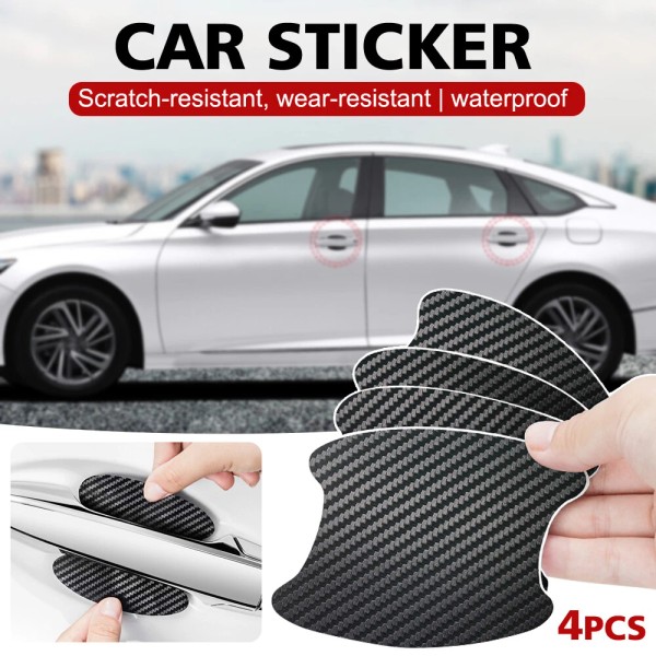 Unbranded 4* Carbon Fiber Stickers Car Accessories Door Handle Film