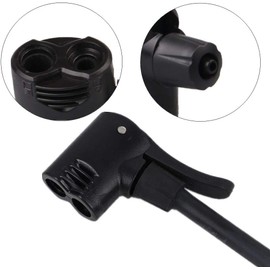 Hsthe Sea Replacement Track Pump Head Dual Valve Bicycle, Bike Cycle Tyre Tube Pump Adapter, Bike Replacement Accessories (Black)