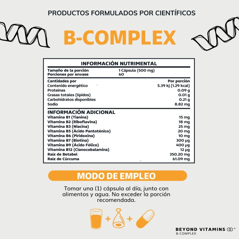 Complex Vitaminas Complejo Beyond Vitamins Sabor Raíz Betabel Vitamina B12