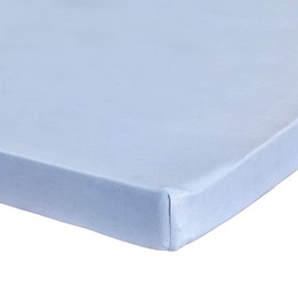 Pack n Play - Sábana bajera ajustable - Super suave, 100% algodón de jersey natural - 68,5 x 99,08 cm - para niños y niñas, se adapta a colchones Pack n Play, Playard y plegables - Dobladillo elástico cubierto, color azul