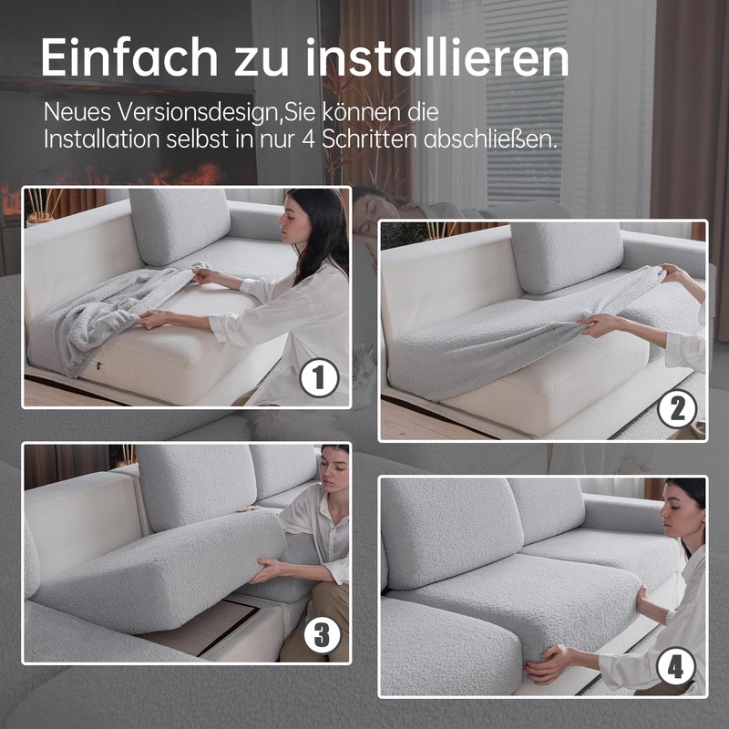 OHSIO Sofa Cover - Highly Elastic, Non-Slip Seat Cushion Cover