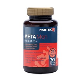 Meta Men Probióticos 30 Cápsulas  Suplemento Alimenticio con 25 Mil Millones de Cultivos Activos, Prebióticos y Minerales para Hombres Adultos        