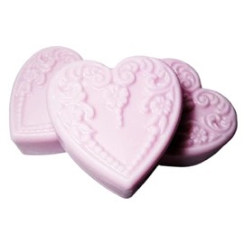 Pink Florals Assortment 5 pc Scented Goat Milk & Shea Soap Heart Shaped Assortment - Gift Boxed Set