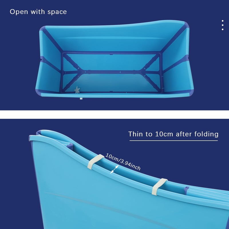 QUSKLISU Foldable Bathtub, Portable Collapsible Bathtub 22.45gal Capacity, Modern Plastic