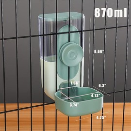 Cdycam Hängender Käfig, automatischer Wasserspender für Tierfutter, 1000 ml, Schwerkraft, Nachfüllfutter und Siphon, Saugwasser-Set für mittelgroße kleine Tiere, Welpen, Katzen, Kaninchen, Chinchilla