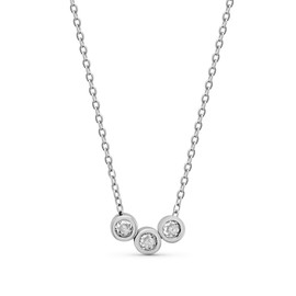 Palmera® Trio Jewellery Set - Three White Cubic Zirconia Stones and Matching Earrings 925 Sterling Silver, Sterling Silver, Zircon