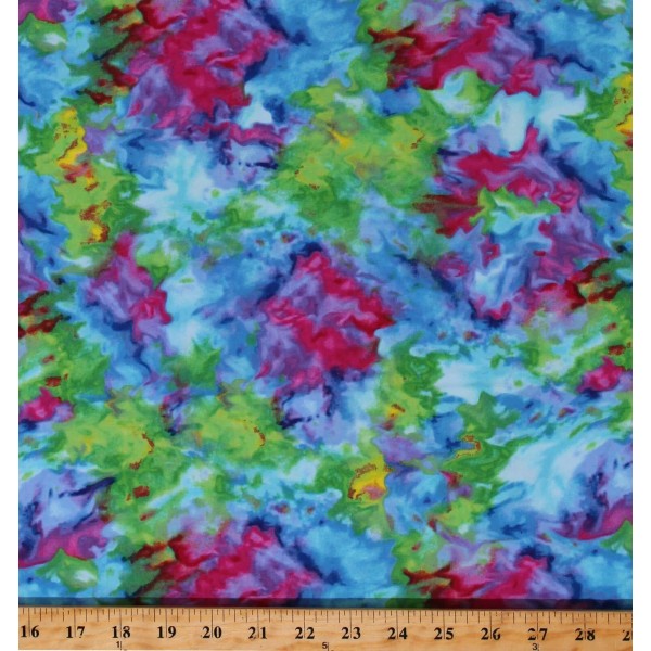 Studio E Cotton Colorful Paint Dye Watercolor Rainbow Fabric Print