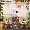 Lasumora Christmas Snow Globe Candle with Timer & Music, Snowy