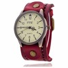 FENKOO Unisex Vintage Leather Band Large Dial Quartz Analog Wrist