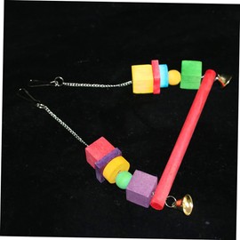 GANAZONO Bird Swing for Parrots Natural Wood Hanging Bridge Stand Rack Chew Resistant Design for Birds for Cockatiels Budgies Parakeets for Play Exercise Random Color