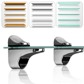 WJUAN 2 Pcs Adjustable Glass Shelf Bracket, for Wooden/Glass Shelf of 5-22mm Thickness (Duckbill)