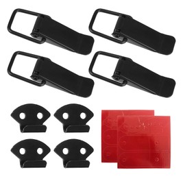Ohleats 4 PCS Car Bumper Clip Hasp, Carbon Fiber Auto Bumper Security Hook Lock Clips Kit, Quick Release Fasteners for Front Rear Bumper Trunk Fender, Universal Car Accessories (Black, L)