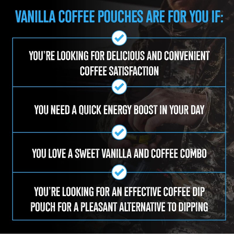 5 Cans, BaccOff Vanilla Coffee Pouches, 50 MG of Caffeine