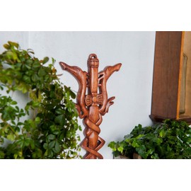 Windalf Viking Dragon Sword 35 cm Decoration for Viking Tents Handmade Wooden