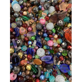 Assorted Glass Beads for Jewelry Making, DIY Lamp Work, Arts and Crafts, and Decorative Hobby Artistry, Colorful Crystal Assortment Bulk Mix, 4-18mm, Half Pound (1)