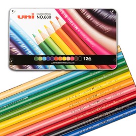 K88012CPN Colored Pencils, Set of 12 Colors, 880, Color Pencils, Personalized Wrapping, Souvenirs, Compatible, Free Engraving (12 Color Can Set)