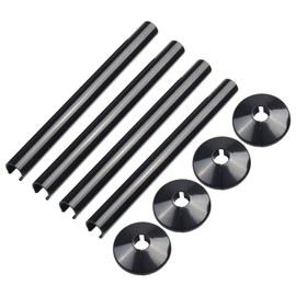 E2trade Black 15mm Radiator Pipe Hole Collars Cover Radsnaps (Pack of 6 Collar & Sleeve) Black