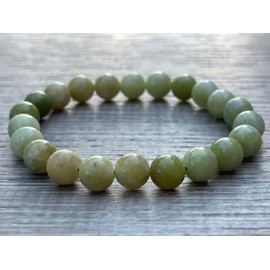 GAF TREASURES Chinese Jade Crystal Bead Bracelet 8mm, Wholesale Genuine Chinese Jade Stretch Gemstone Bracelet, Healing Crystal Bracelet Bead Bracelet, Gift for Men & Women